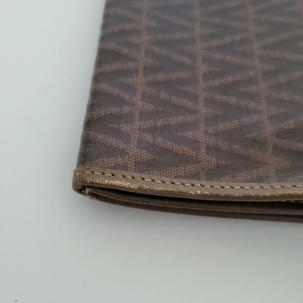 Valentino Vintage Bifold Logo‎ Brown Wallet Large Vintage Envelope Italian Retro